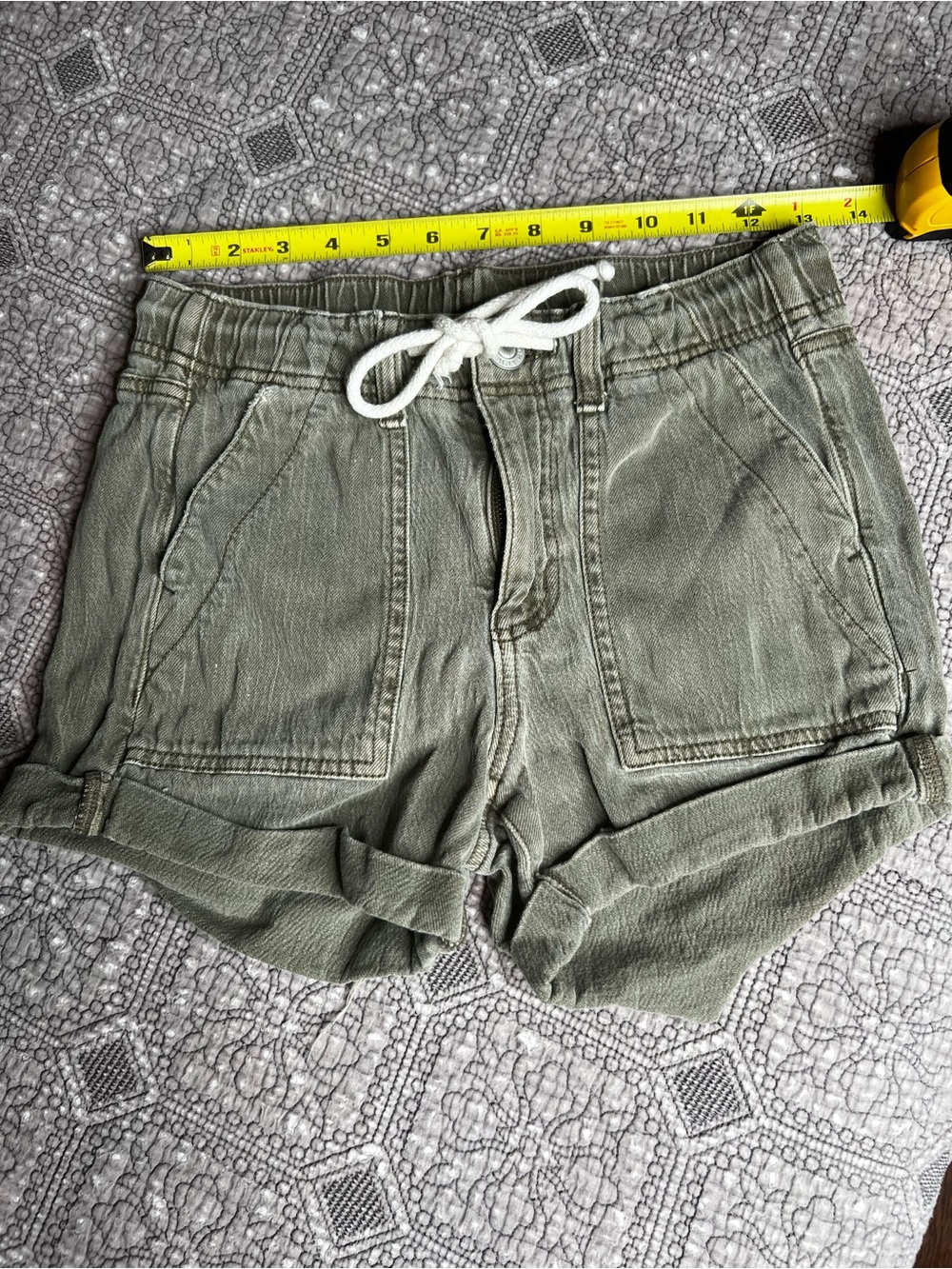 American Eagle Olive Green Drawstring Shorts